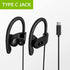 Avantree C171 - Wired USB C Headphones &Microphone for Sports and Running with Over-Ear Earbud Hooks and in-Line Volume Control, Compatible with S...
