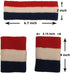 3 Color Striped Terry Sports Sweat Headband, Wristband Set...
