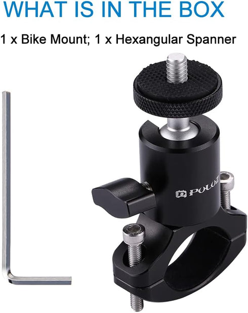 PULUZ Camera Handlebar Mount for Gopro Bike Motorcycle Mount, Aluminum Bicycle Camera Adapter Mount Holder for GoPro Hero 12/11/10/9/8/7 All Model...