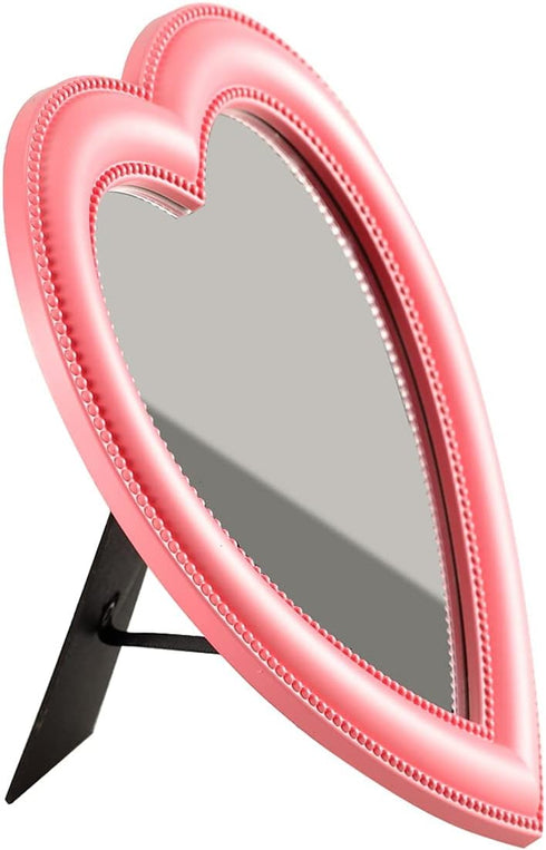 BinaryABC Heart Makeup Mirror Cosmetic Mirror Wall Desktop Mirror Bedroom Mirror(Pink)...
