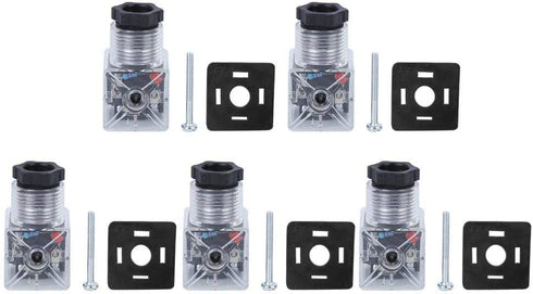 5Pcs Hydraulic Solenoid Valve Solenoid Coil Plug, Transparent Universal With Light Without Wire DC24 (5 Sold At a Time)...