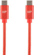 Monoprice USB 2.0 Type-C to Type-C Charge and Sync Nylon-Braid Cable - 3 Feet - Red, Up to 3 Amps/60 Watts - Palette Series...
