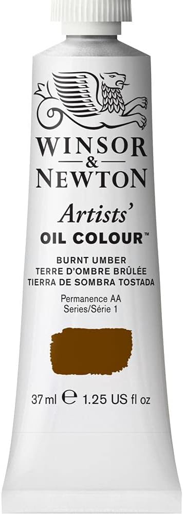 Winsor & Newton Artists' Oil Color, 37ml (1.25 oz) Tube, Burnt Umber...