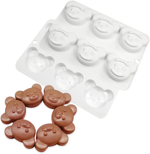 6 Cavity Bear Silicone Chocolate Mold DIY Cake Accessories Molds Kitchen Ice Cubes Biscuit Pastry Manual Baking Mould...