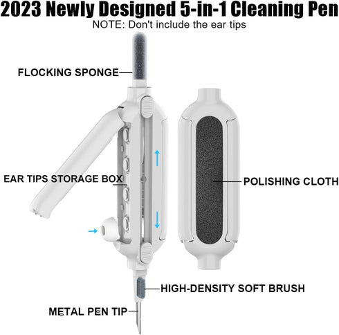 SAYAFAN 5 in 1 Cleaner Kit for AirPods 1 2 3 Pro/Pro 2, Cleaning Pen with Ear Tips Storage Box for AirPods Pro/2nd Generation, Electronic Cleaning...