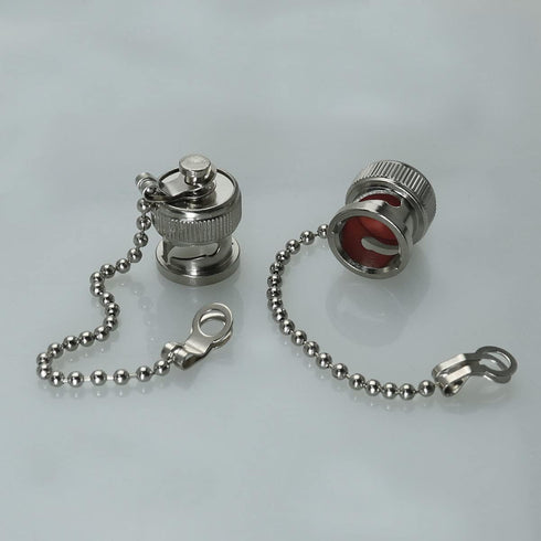 BNC Coax Cap 4PCS BNC Female Protective Water Dust Cap Cover with Chain for RF Coaxial Adapter...