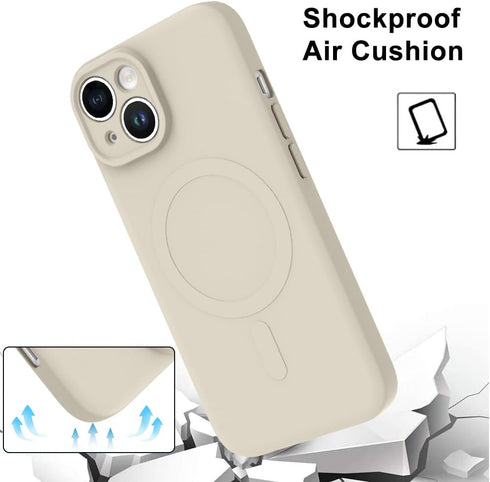 ZIYE Compatible with iPhone 15 Case Magnetic for Women Men with Camera Lens Protector Compatible with MagSafe Soft Silicone Microfiber Lining Shoc...