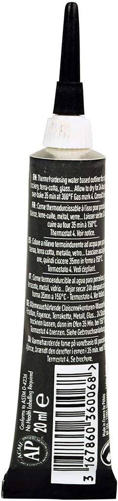 Pebeo Porcelaine 150, China Paint Outliner - Anthracite Black, 0.6 Fl Oz (Pack of 1) (036-006)...