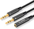 Headphone Splitter for Computer 3.5mm Female to 2 Dual 3.5mm Male Headphone Mic Audio Y Splitter Cable Microphone Stereo Jack Earphones Port Cord ...