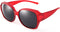 Polarized Sunglasses Fit Over Glasses Over Glasses Trendy Round Cat Eye and HD Wrap-around Sunglasses (matte red, Black)...