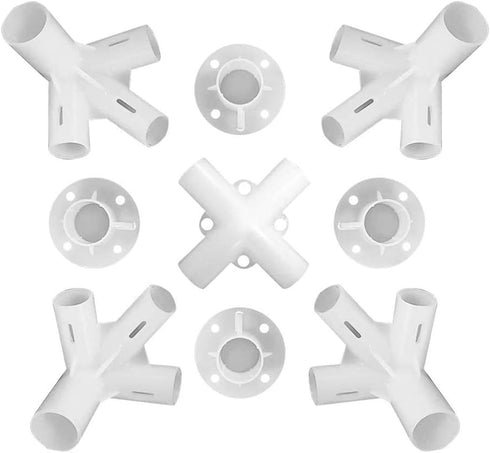 9pcs White Tent Replacement Spare Parts 3x3m, Awning Tent Feet Corner Center Connector,for 25 19mm Tent Connectors, White Tent Replacement Spare P...
