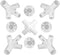 9pcs White Tent Replacement Spare Parts 3x3m, Awning Tent Feet Corner Center Connector,for 25 19mm Tent Connectors, White Tent Replacement Spare P...