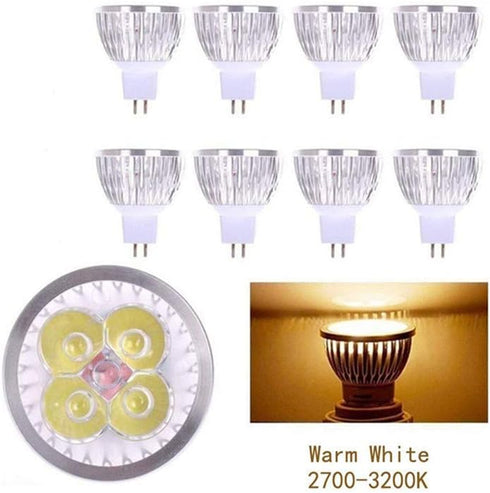 JKLcom 4W LED MR16 Bulbs 12V 4W LED Spotlight Bulb for Landscape Track Light, MR16 GU5.3 Base,12 Volt,4W(35W Equivalent Halogen Replacement),Warm ...