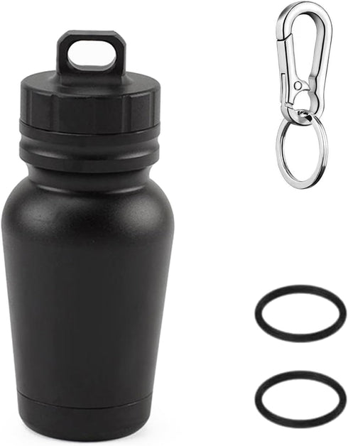 Pill Organizer Keychain Aluminum Travel Medicine Pill Box Portable Pill Case Ourdoor Waterproof Pill Holder-Open on Both Sides...
