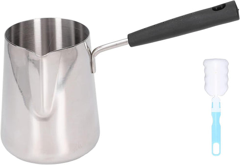 600ml Turkish Coffee Pot,Stainless Steel Milk Pot,Glossy Surface Saucepan Chocolate Melting Pot,High Temperature Resistant Butter Warmer Pot with ...