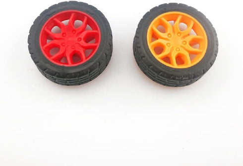 10pcs Toys Car Wheels 30mm Rubber Tire for DIY Model Toy Accessories (Orange)...