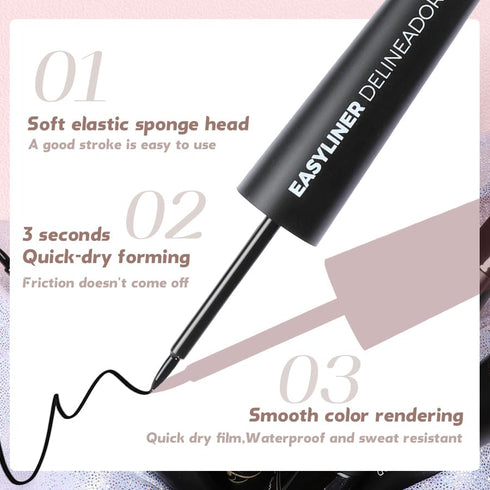 AKARY Dip Eyeliner Waterproof 24H Longlasting, Black Liquid Eyeliner Quick Drying, Colored Eye Liner Pencil for Women Bold & Natural Eye Make Up w...