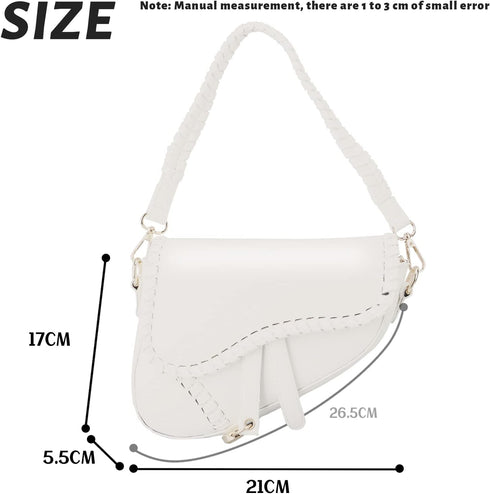 Ynport Black Saddle Bag Purse for Women Trendy Leather Crossbody Bag Small Shoulder Handbags Satchel...