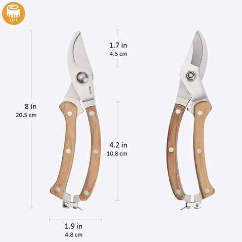 BUGUI Bypass Garden Pruning Shears - Premium SK-5 Steel Blade, Professional Garden Shears, Sharp Garden Scissors for Cutting Live Flowers, Trimmin...