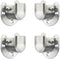 Stainless steel Wardrobe Closet Rod Bracket, U-Shaped Open type Socket bracket, Shower Curtain Rod Pole End Supports Sockets Flange (1-1/4 INCH, 4...