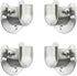 Stainless steel Wardrobe Closet Rod Bracket, U-Shaped Open type Socket bracket, Shower Curtain Rod Pole End Supports Sockets Flange (1-1/4 INCH, 4...