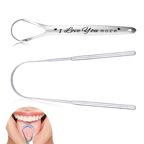 Oral Care Gift for Husband Wife Birthday Christmas Gifts for Boyfriend Girlfriend Tongue Scraper for Adults Son Daughter Gifts for Wife Husband We...