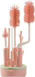 Silicone Baby Bottle Brush Set with Stand, 360° Rotating Silicone Bottle Cleaning Brush Cleaner Set of 4, Multipurpose Silicone Baby Bottle Straw ...