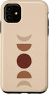 iPhone 11 Phases of Moon Boho Beige Rust Red Burnt Orange Case...