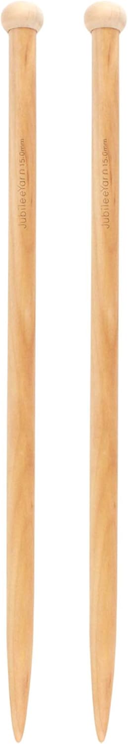 JubileeYarn Jumbo Birch Knitting Needles - US 19 (15mm) - 16" Long - 1 Pair...