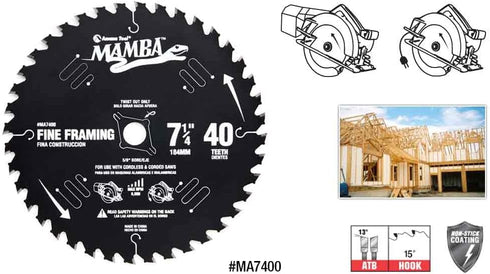 MAMBA - by Amana Tool, Framing/Decking 7-1/4" x 24T (MA7240)...