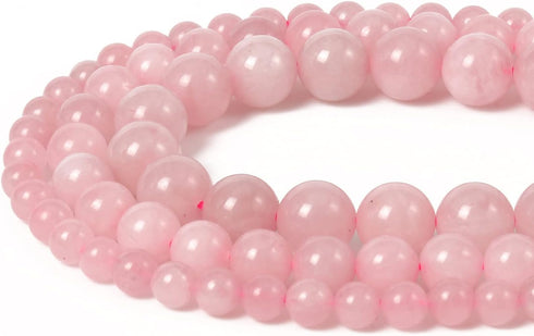 45pcs 8mm Natural Stone Beads Rose Quartz Beads Crystal Gemstone for Jewelry Making, DIY Bracelet Necklace...