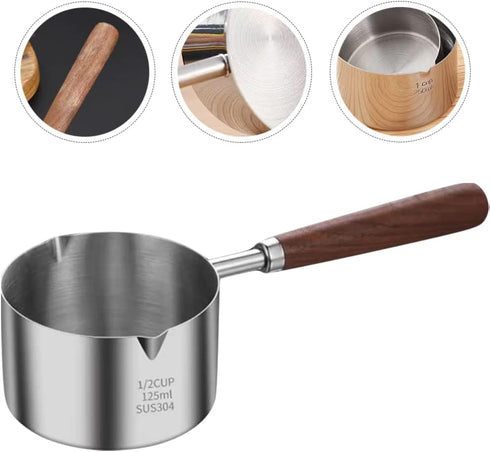 SHERCHPRY Small Pot with Oil Cooking Ladle Kitchen Cookware Reusable Sauce Pan Milk Pan Sauce Pans for Stove Top Noodle Pot Saucepan for Stove Top...