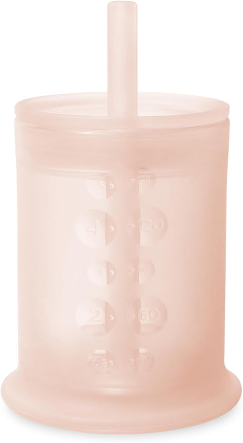 Olababy Silicone Training Cup with Straw Lid | Babies Water Drinking Cup | 6+ Mo Infant To 12-18 Months Toddler | Sippy Cup For Kids & Smoothie Cu...