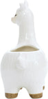 Leisure Arts Floral Pot Llama, White , 7.5" - small flower pots for indoor plants, succulents, plant pots, indoor planter, ceramic pots for indoor...