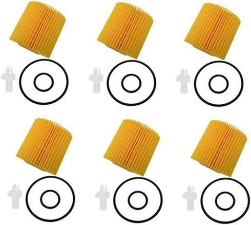 6 Pack?Pack of 6 Engine Oil Filter Compatible with Toyota Avalon Camry Highlander RAV4 Tacoma Sienna and More Replace 04152-YZZA1,04152-31090, 041...