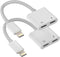 2pack,Compatible for iPhone Headphone Adapter Double Compatible with Lightning Port to Audio Jack and Charger Earphone Charging Splitter 11 12Mini...