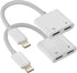 2pack,Compatible for iPhone Headphone Adapter Double Compatible with Lightning Port to Audio Jack and Charger Earphone Charging Splitter 11 12Mini...