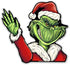 Grim Santa Waving Winter WiperTag with Decal attaches to rear vehicle wiper blade...