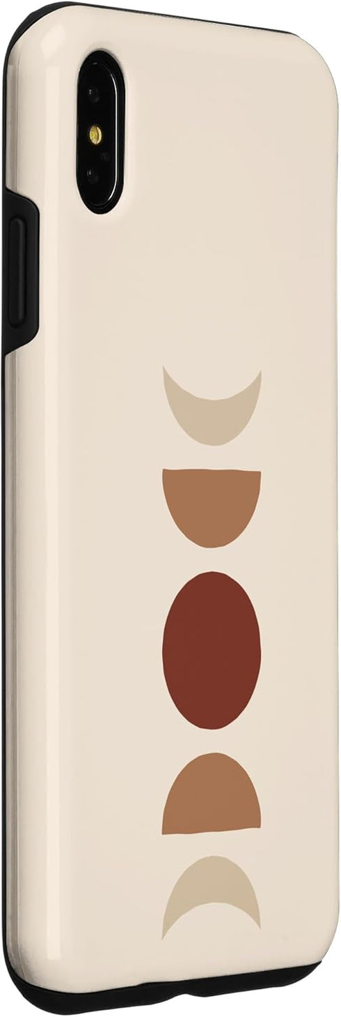 iPhone XS Max Phases of Moon Boho Beige Rust Red Burnt Orange Case...