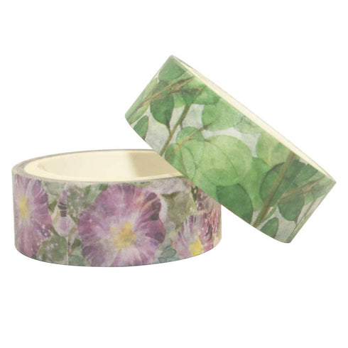 YUBBAEX 10 Rolls Spring Flowers Washi Tape Set Masking Decorative Tapes (Cold Tone)...