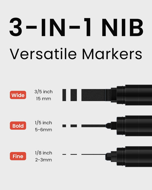 Black Poster Markers Jumbo: 5 Pcs 15mm Wide Tip Thick Acrylic Paint Pen Large Permanent Calligraphy Graffiti Markers for Rock Painting, Stone, Pos...
