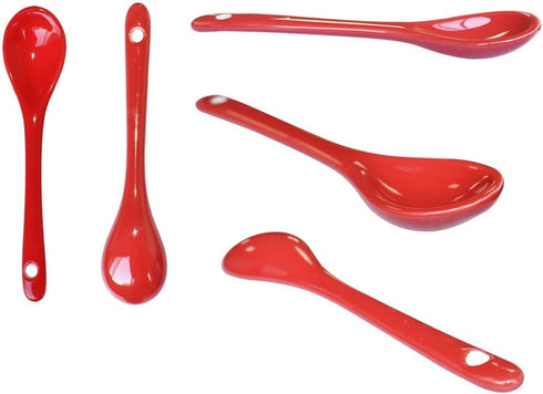 3 Pcs of each 8 Color Porcelain Egg Spoons Ceramic Spoons 5 inch Coffee Dessert Yogurt Tea Milky Tea...