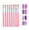 8 Pcs Nail Brush Pen Gradient Acrylic Painting Brush Set False Nail Art Tips UV Gel Flower Drawing Pen Manicure Nail Art Pen Tool (PINK)...