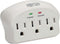 Tripp Lite 3 Outlet Portable Surge Protector Power Strip, Direct Plug In, $5,000 INSURANCE (SK3-0), Apple, Grey...