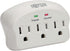 Tripp Lite 3 Outlet Portable Surge Protector Power Strip, Direct Plug In, $5,000 INSURANCE (SK3-0), Apple, Grey...