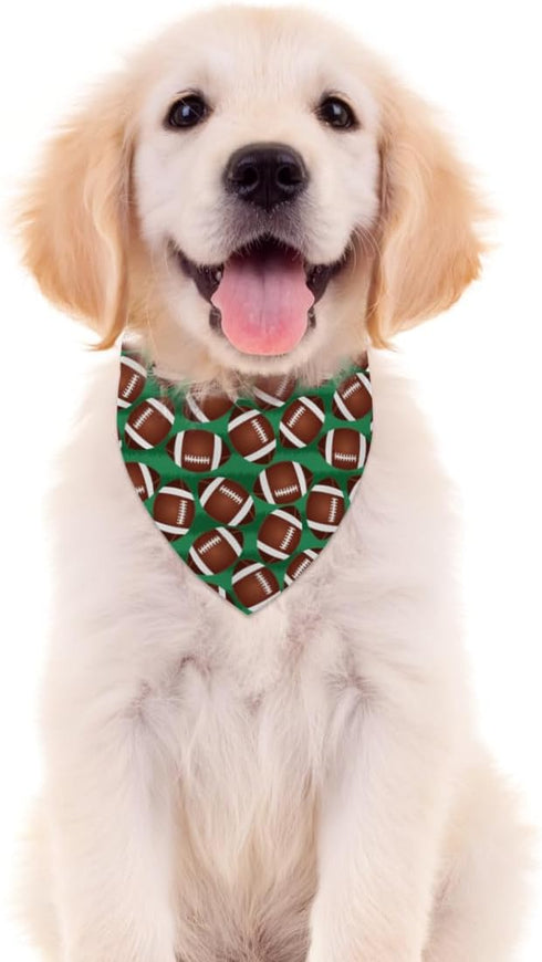 Nepnuser American Football Dog Bandana Touch Down Rugby Game Day Sports Themed Party Adjustable Triangle Bibs Scarf Accessories for Dogs Pets...