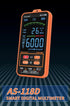 AS-118D Smart Digital Multimeter Auto-Ranging Voltmeter Electrical Tester Measures Voltage Current Capacitance Resistance Continuity Duty-Cycle Te...