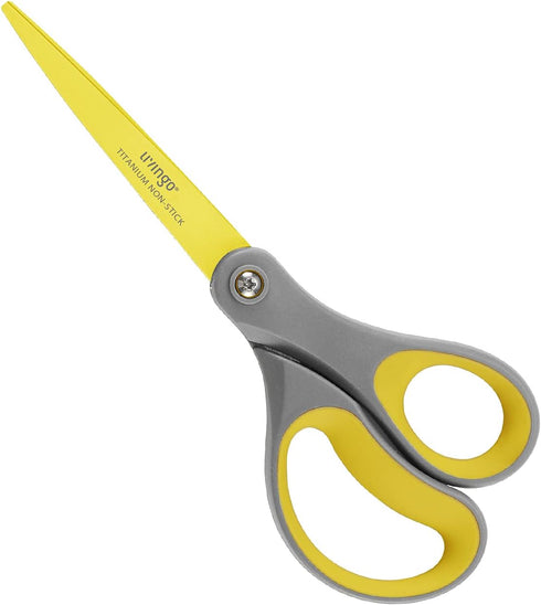 LIVINGO 8" 2 Pack Scissors, Titanium Coated Sharp Stainless Steel Non-stick Scissors All Purpose, Comfort Grip Handles Shears for Office Home Supp...