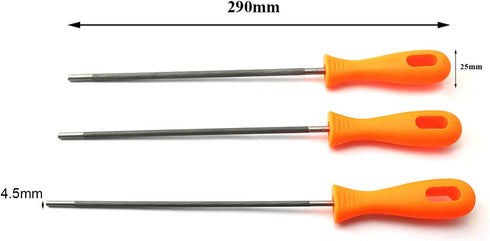 3pcs Chainsaw Chain Sharpening File Set Chainsaw Files Sharpener with Plastic Handle Woodworking Hand Tools 4.5mm...