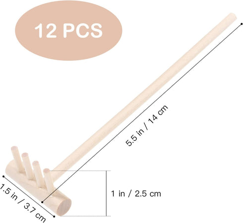 Mini Zen Garden Rake Tools, 12PCS Zen Garden Bamboo Sand Rake Set, Meditation and Zen Garden Accessories for Tabletop Decor...